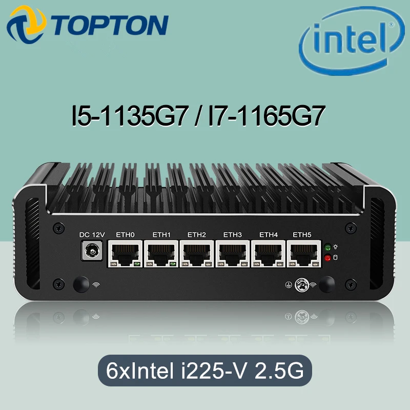 미니 소프트 라우터, 팬리스 미니 PC, ESXi pfSense OpenWrt 방화벽 컴퓨터, 인텔 i226, 6LAN, RJ45, 2.5G, i7, 1165G7, i5, 1135G7, 2xDDR4, 신제품