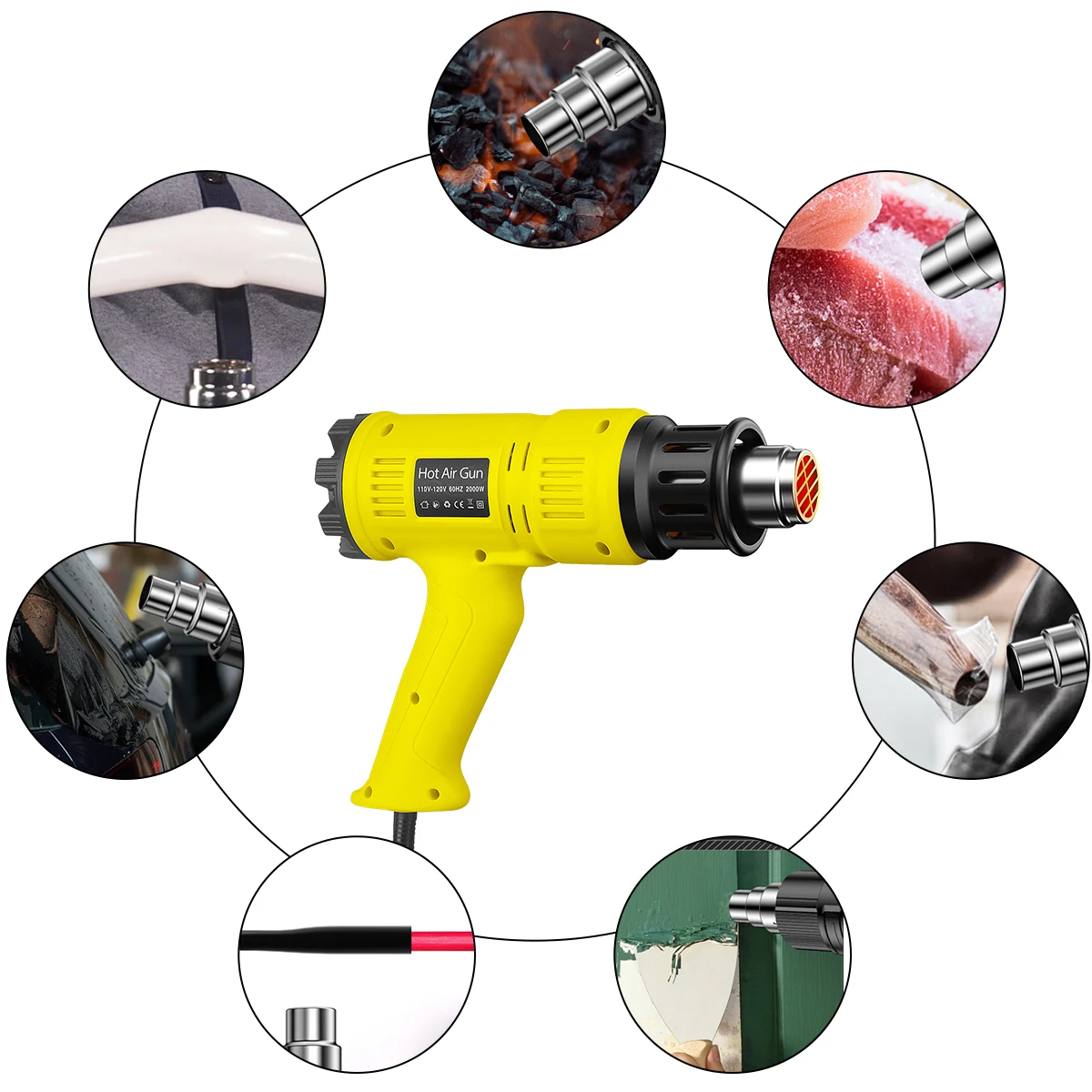 US/110V2000W Heat Gun kit Variable Temperature Advanced Electric Hot Air Gun Power Tool Hair dryer for soldering Thermoregulator