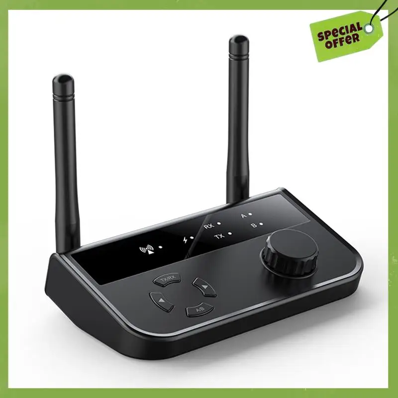 Leading-Multipoint Bluetooth 5.3 Audio Transmitter Receiver 3.5Mm AUX 2 RCA Stereo Music Wireless Adapter For Car TV PC