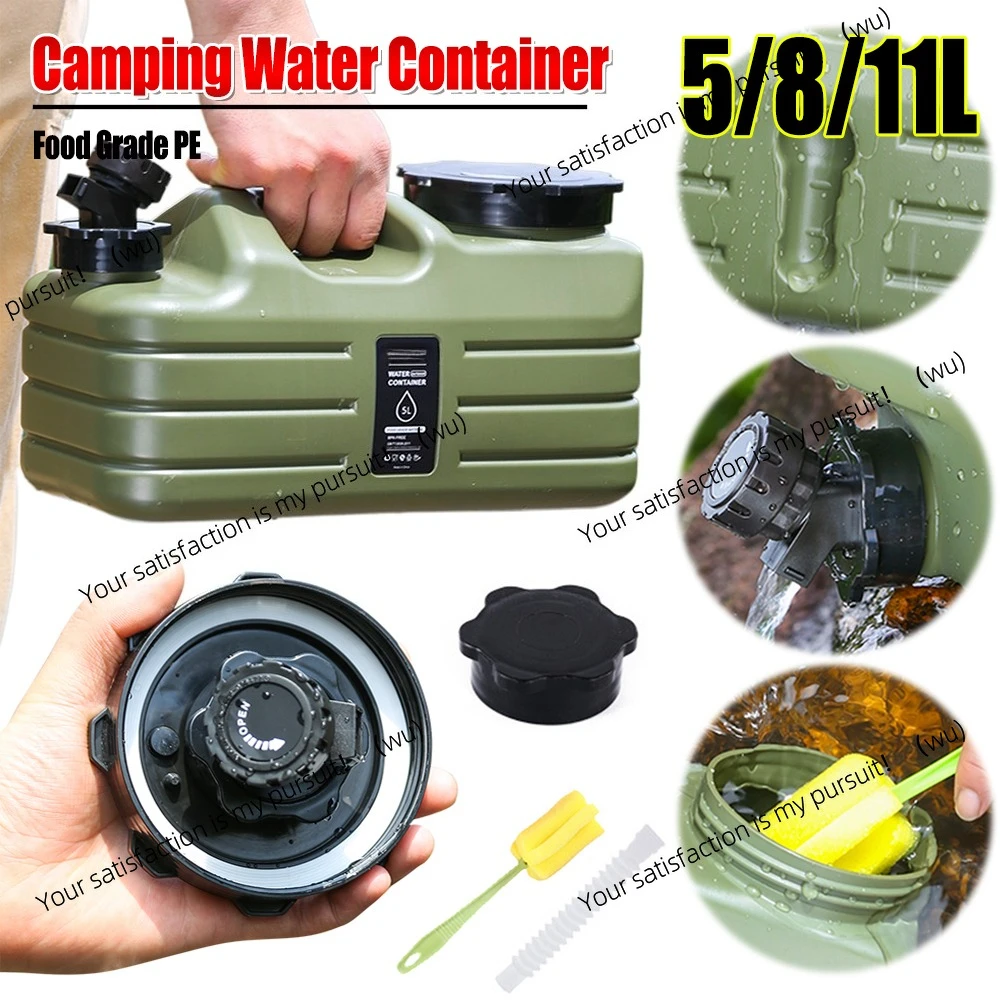 11/8/5 L portable outdoor bucket large capacity camping water container with faucet, suitable for car camping, cooking, picnic