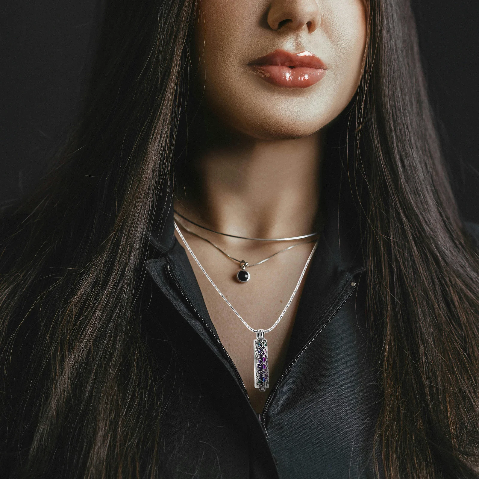 

Stainless Steel Pet Urn Necklace Hollow Cylinder Pendant Memorial Keepsake Jewelry for Ashes Men Women Cremation Pendant