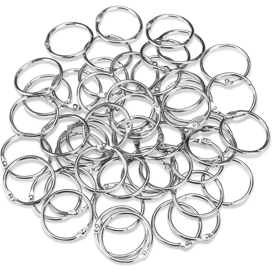 

Loose Leaf Binder Rings100P Binder Rings Keychain Key Rings for School Office Home 1''