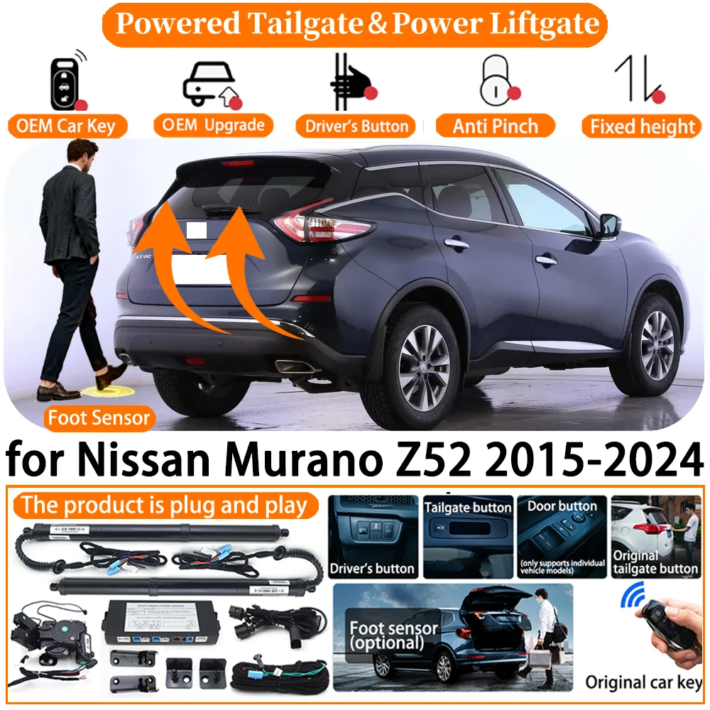 

Система автоматического электропривода багажника ZhuCamX Car OEM для Nissan Murano Z52 2015-2024, комплект электроприводов для автоматического открывания багажника.