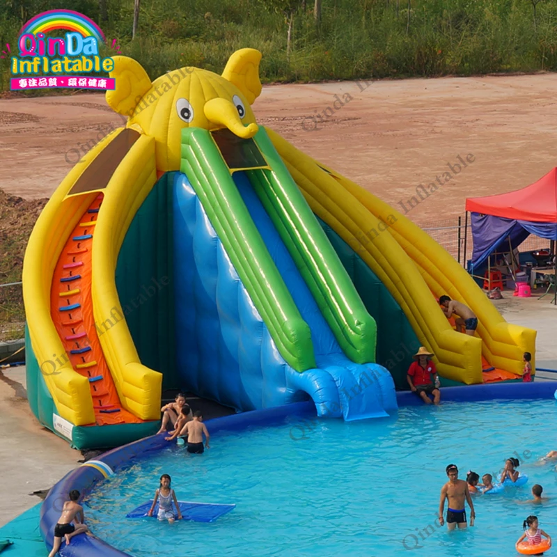 Portable Elephant Water Park Inflatable , Amusement Park Games , Kids Inflatable Park For Fun