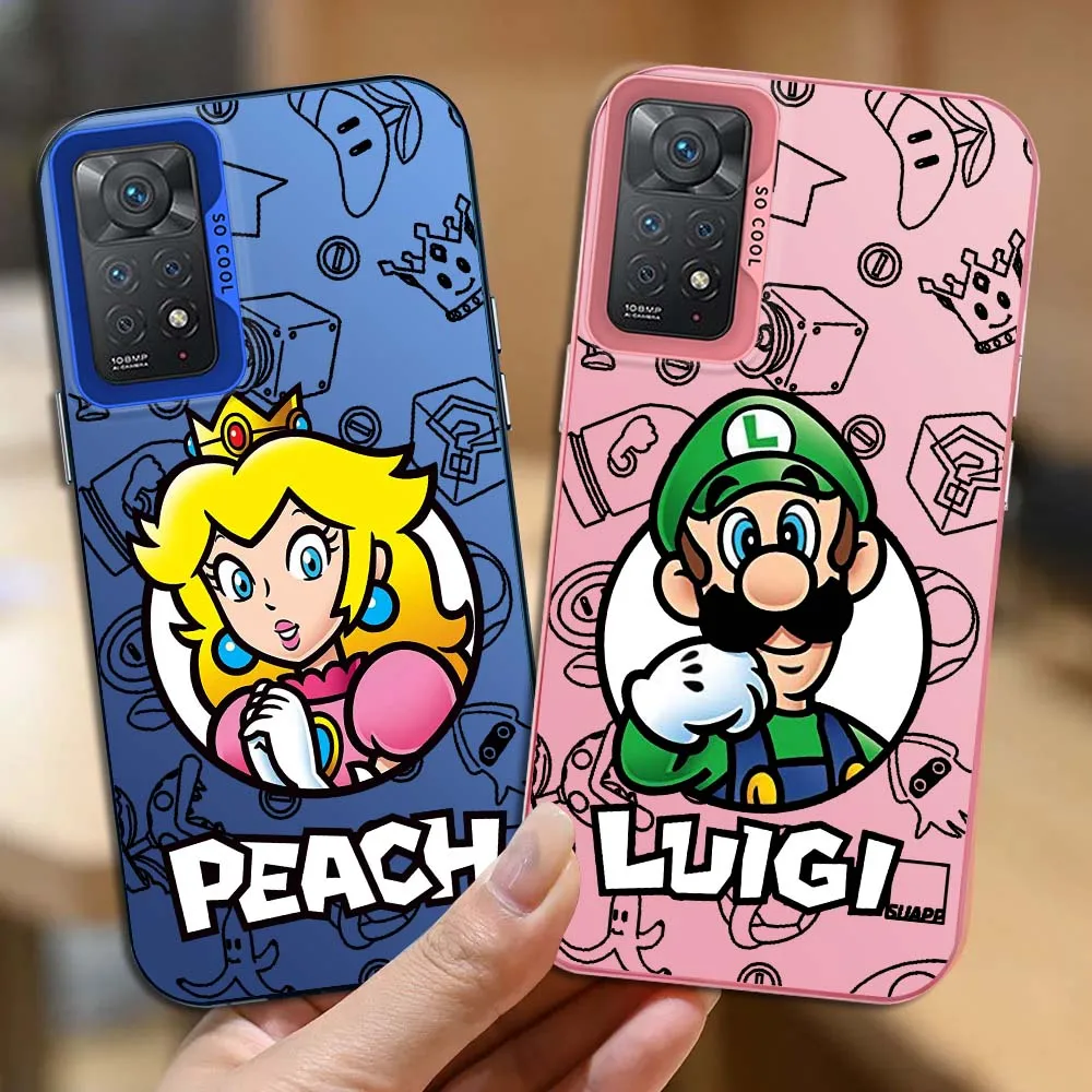 

M-Marios Anime Art Phone Case For Xiaomi Redmi Note 14 12 13 11 10 11S 10S 12S 8 9S 13R Pro Plus 5G Colorful Silver