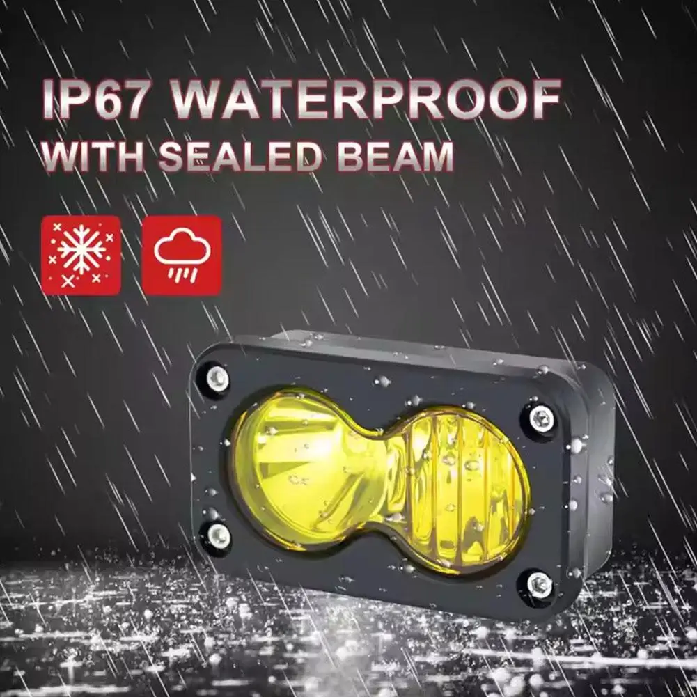 3 Inch Car Spotlight White Yellow LED Pod Driving Work Light for Motorcycle Pickup Truck Offroad Roof Luggage Rack Lamp 20W image 3