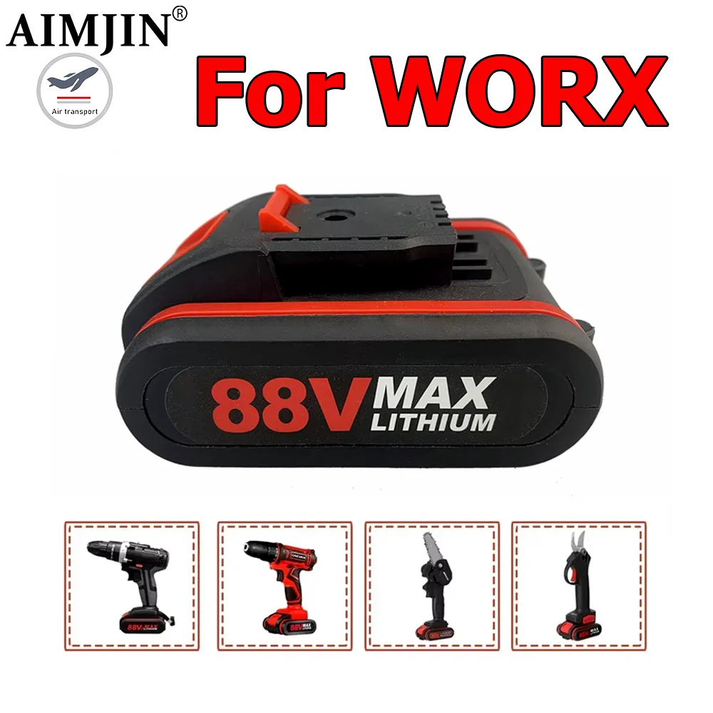 

88V Replacement Battery For Worx Cordless Screwdriver Power Tools 88V 3000mAh Rechargeable Lithium Ion Battery