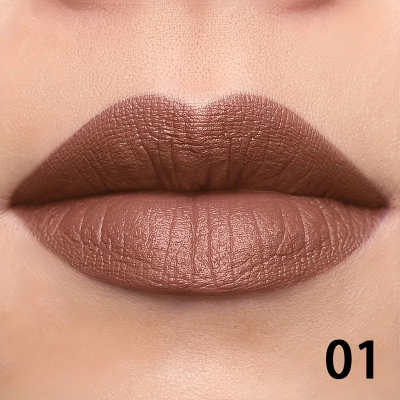 Penna per labbra liscia opaca, impermeabile, resistente al sudore e che non sbiadisce, blocco colore a lunga durata, creazione di un trucco labbra completo