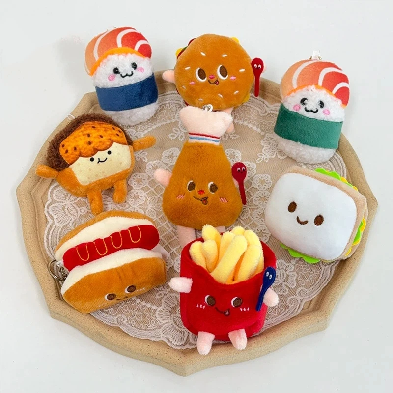 30 Style Cartoon Food Fillers Toy Emotions Food Bread Toast Series Breakfast Dolls Fun Decorations Soothing Dolls Christmas Gift