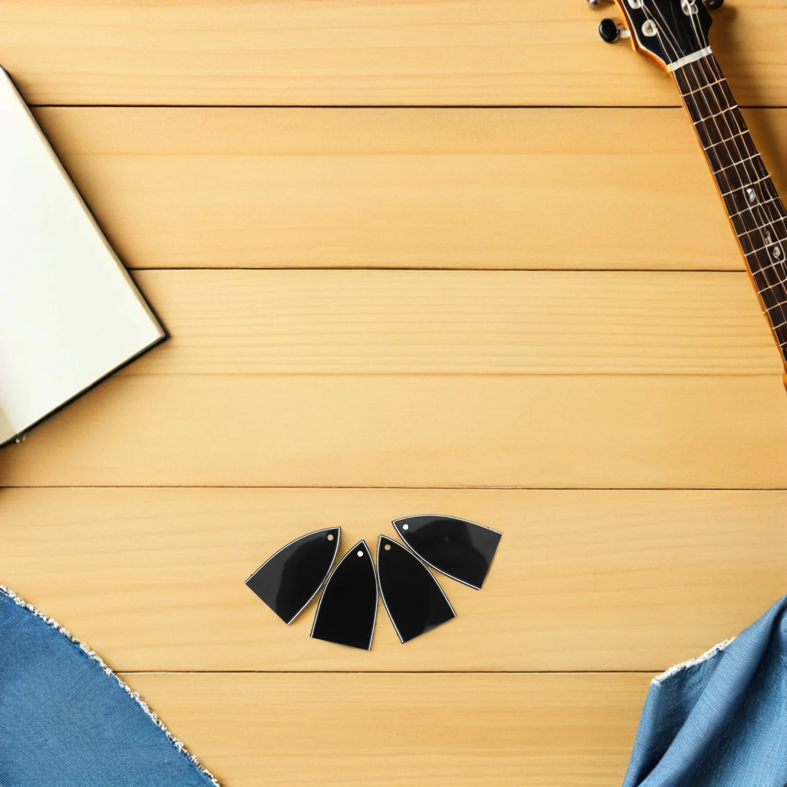 Accesorios para bajos eléctricos, cubiertas de varilla de armadura para guitarra, repuesto de placa de esquina de punta de 1 orificio, afinación de protección de cuello de plástico, 8 Uds.