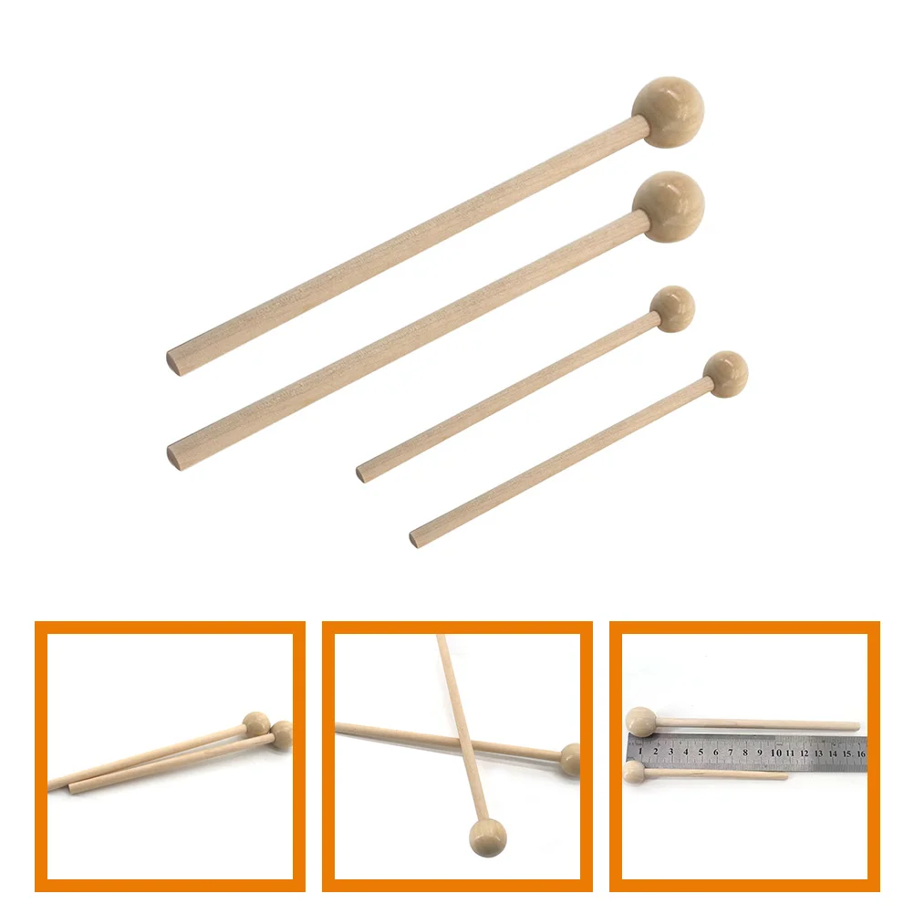 2 Pairs Drumsticks Round Head Wooden Percussion Aldult Beginner Handle for Adult