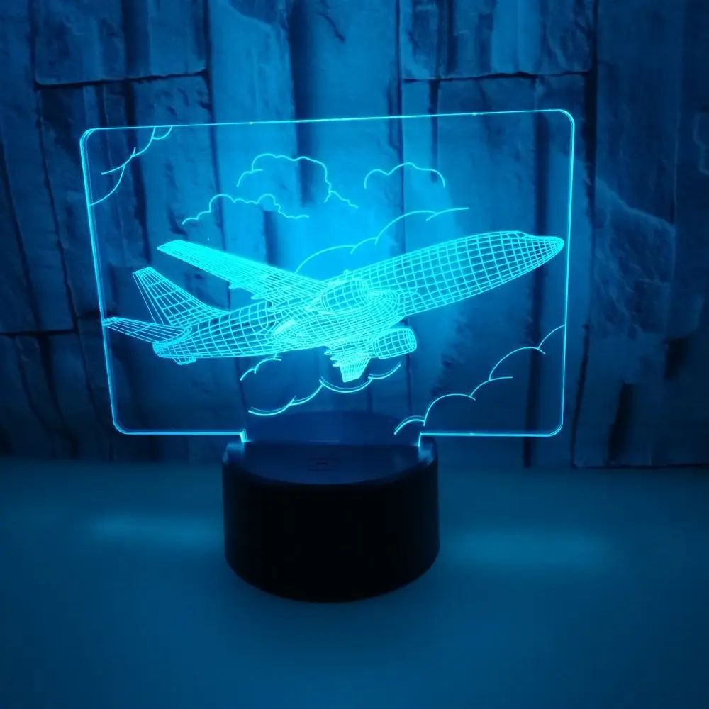 

Creative Aircraft Gift Table Lamps For Livin Acrylic Colorful 3d Nightlight 3d Novelty Electronic Products Decorative Table Lamp