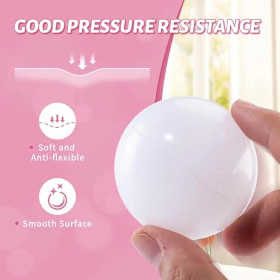 ボールピット用ボール、プール用おもちゃ、厚みのある柔らかいプラスチックボール、ボールピット用、BPAフリー、幼児用おもちゃ、白、透明、ピンク、300個