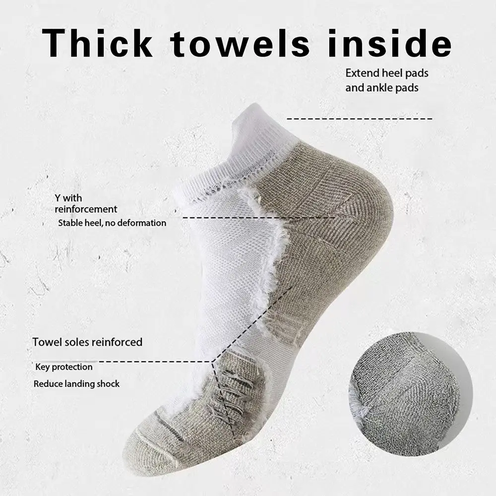 1/3Pairs Professional Sports Short Socks Men's Women Thick Towel Quick Dry Wicks Ankle Socks for Fitness Running Gift Spring New view 3