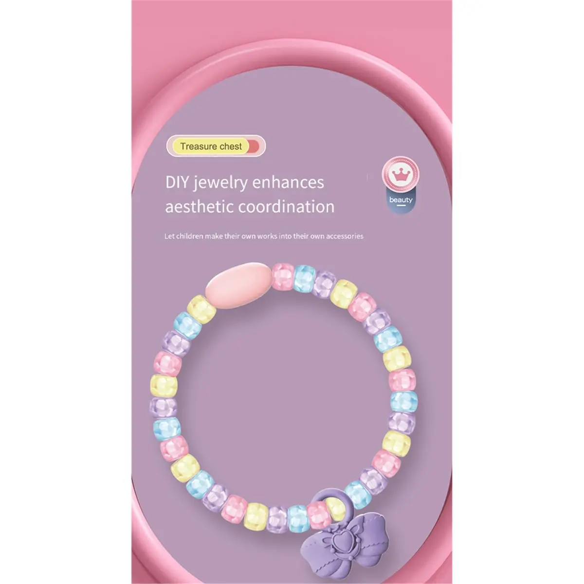 【BAAQ】 Rotating Beading Machine Toy for Girls Necklace Bracelet Crafting Pretend Play Jewelry Making Tool Children'S Toy