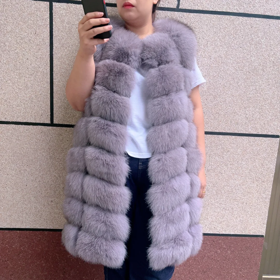 

Женский жилет из натурального Лисьего меха, теплая безрукавка из 100% натурального меха, жилет из лисьего меха, безрукавка из натурального Лисьего меха