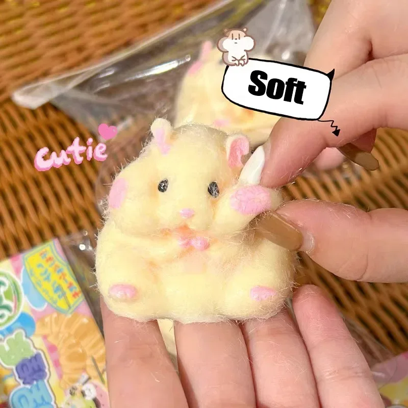 Kawaii Hamster Squeeze Toy Silicone Sensory Fidget Stress Anti Relief Super Soft Funny Squeeze Toy Pinch For Adult Kid Gift