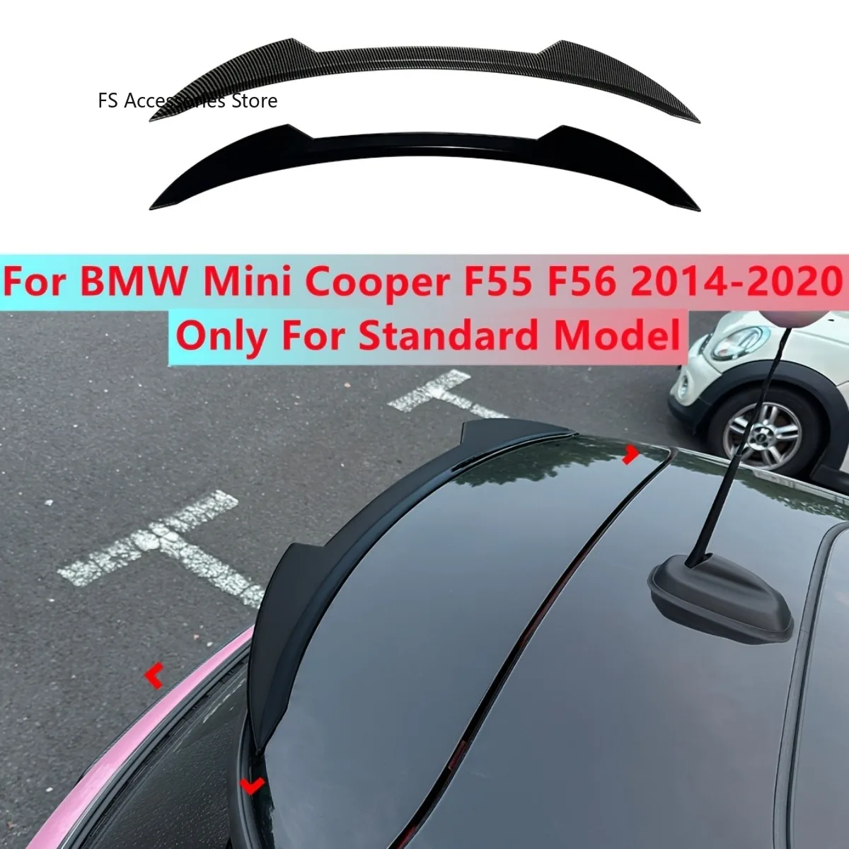 

Rear Roof Spoiler Tail Wing Top Wing Exterior Styling Exterior Upgrade For BMW Mini Cooper F55 F56 2014-2020 Standard Model