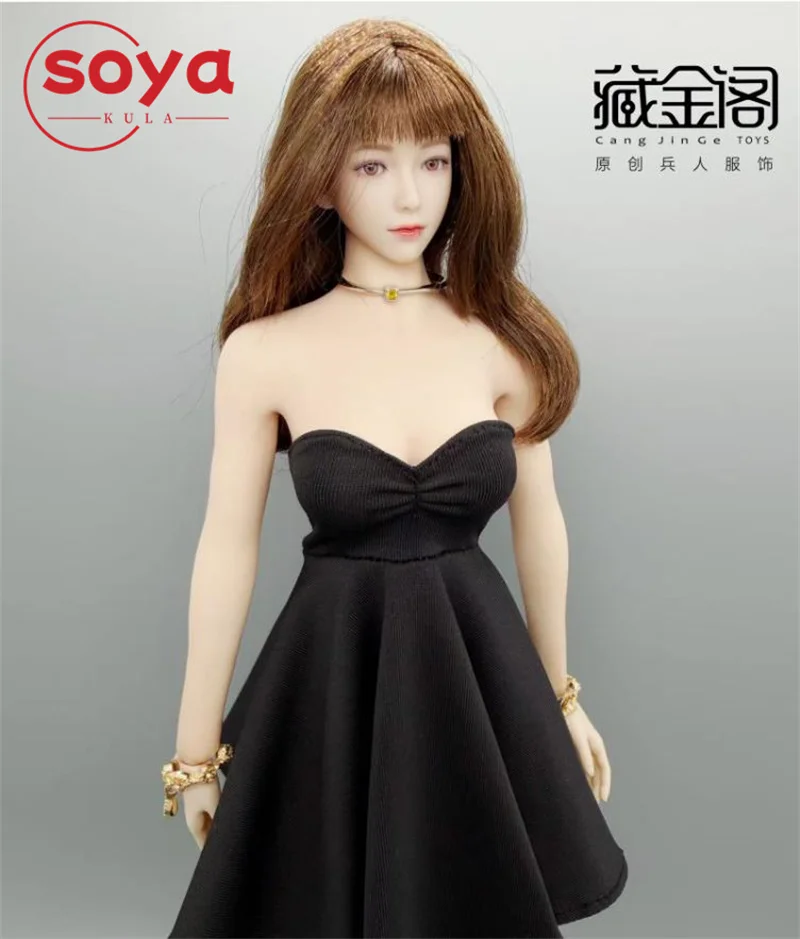 ชุดเดรสแบบไม่มีสายหนัง ขนาด 1/6 พร้อมแจ็คเก็ตหนัง สำหรับตุ๊กตาแอคชั่นฟิกเกอร์ขนาด 12 นิ้ว รุ่น TBL VCD Soldier