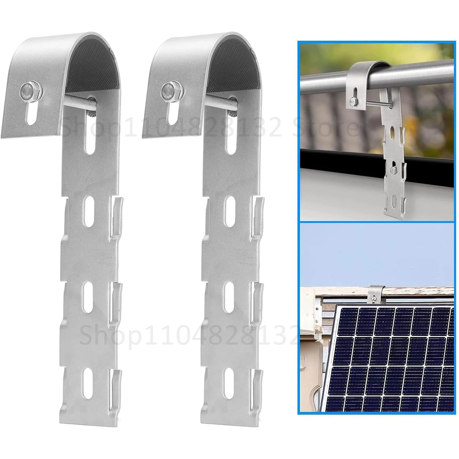 

2PCS Solar Panel Hooks Stainless Steel Hanger Hooks for Solar Panel Balcony PV Support Module Solar Panel Railing Installation