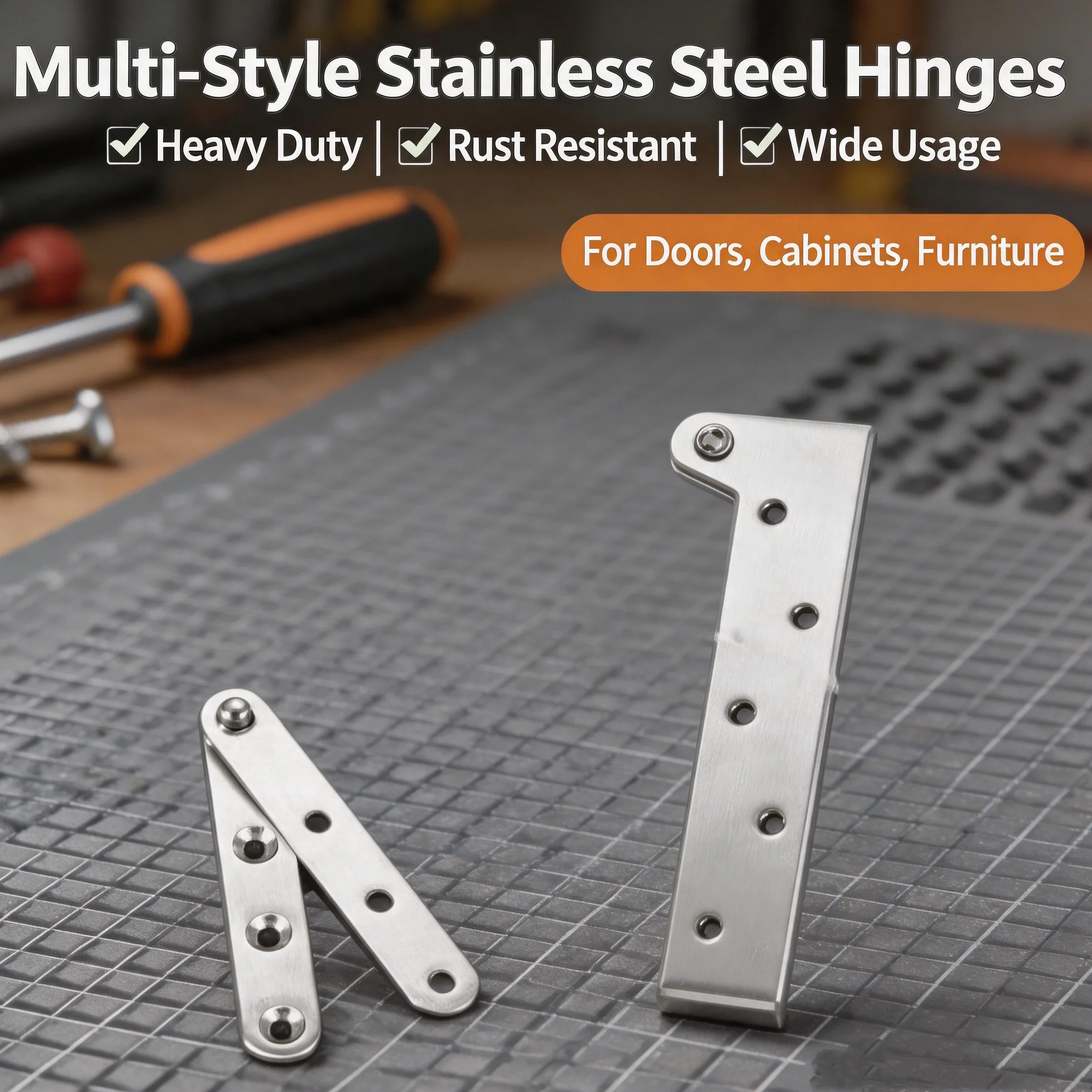 Thickened Stainless Steel 360 Degrees Rotating Hidden Shaft for Wooden Doors Upper & Lower Hinge - Sky And Earth Shaft
