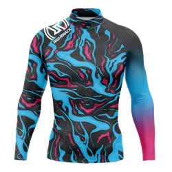 Rashguard-camisas de Surf de manga larga para hombre, ropa de baño de tela de LICRA con protección solar UV, novedad de verano