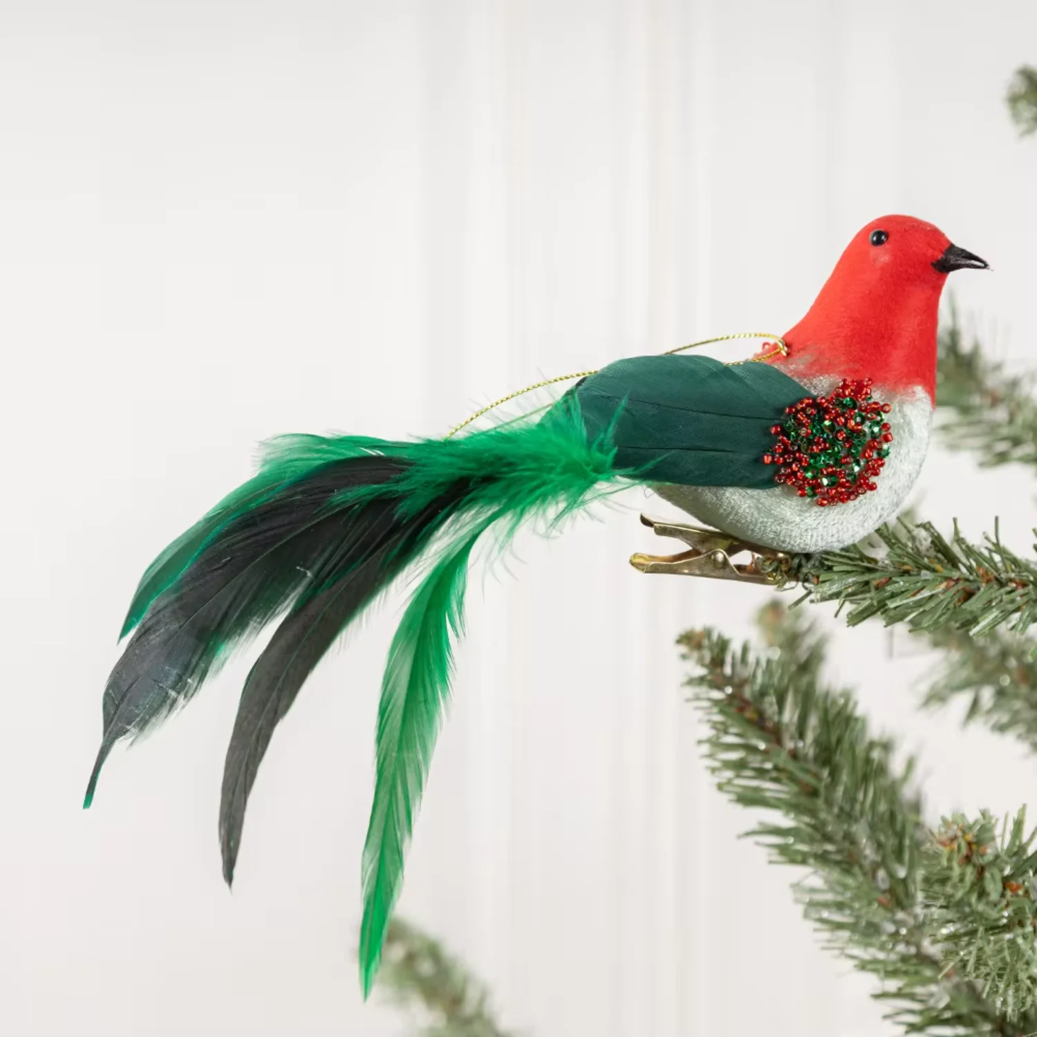 Christmas Foam Feather Birds Sparrow Hanging Ornaments for Craft Wedding Tree Decor