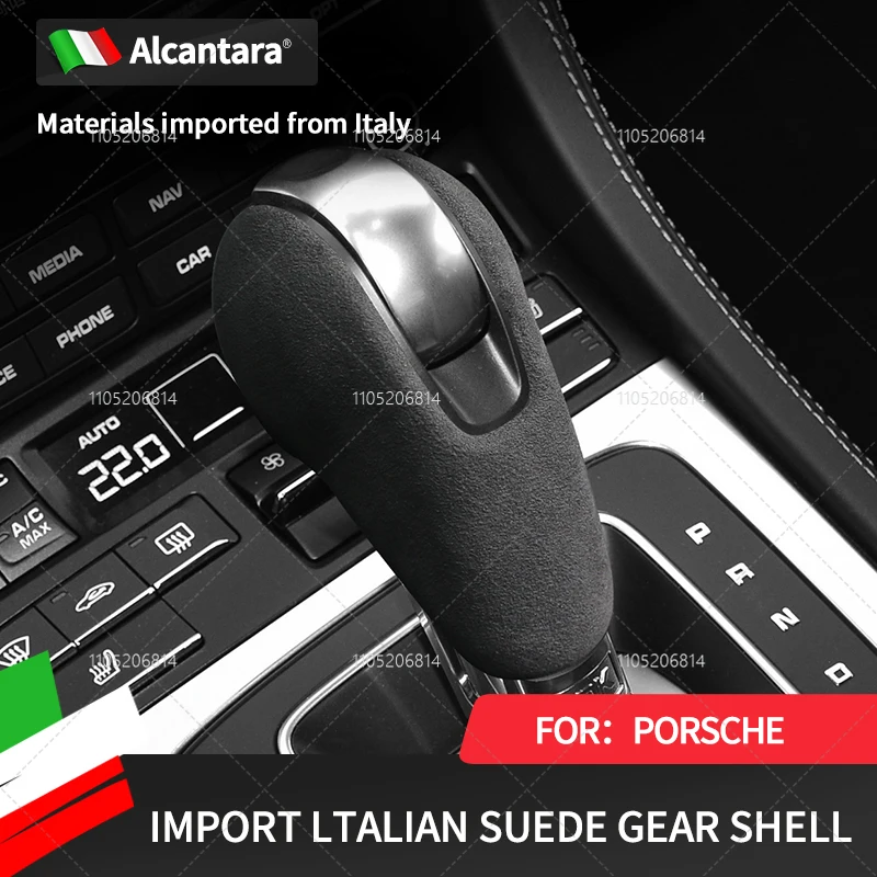 Para Porsche Boxster Cayman Panamera Macan 911 718 consola central de coche palanca de cambios perilla cubierta embellecedora Alcantara gamuza parte Refit