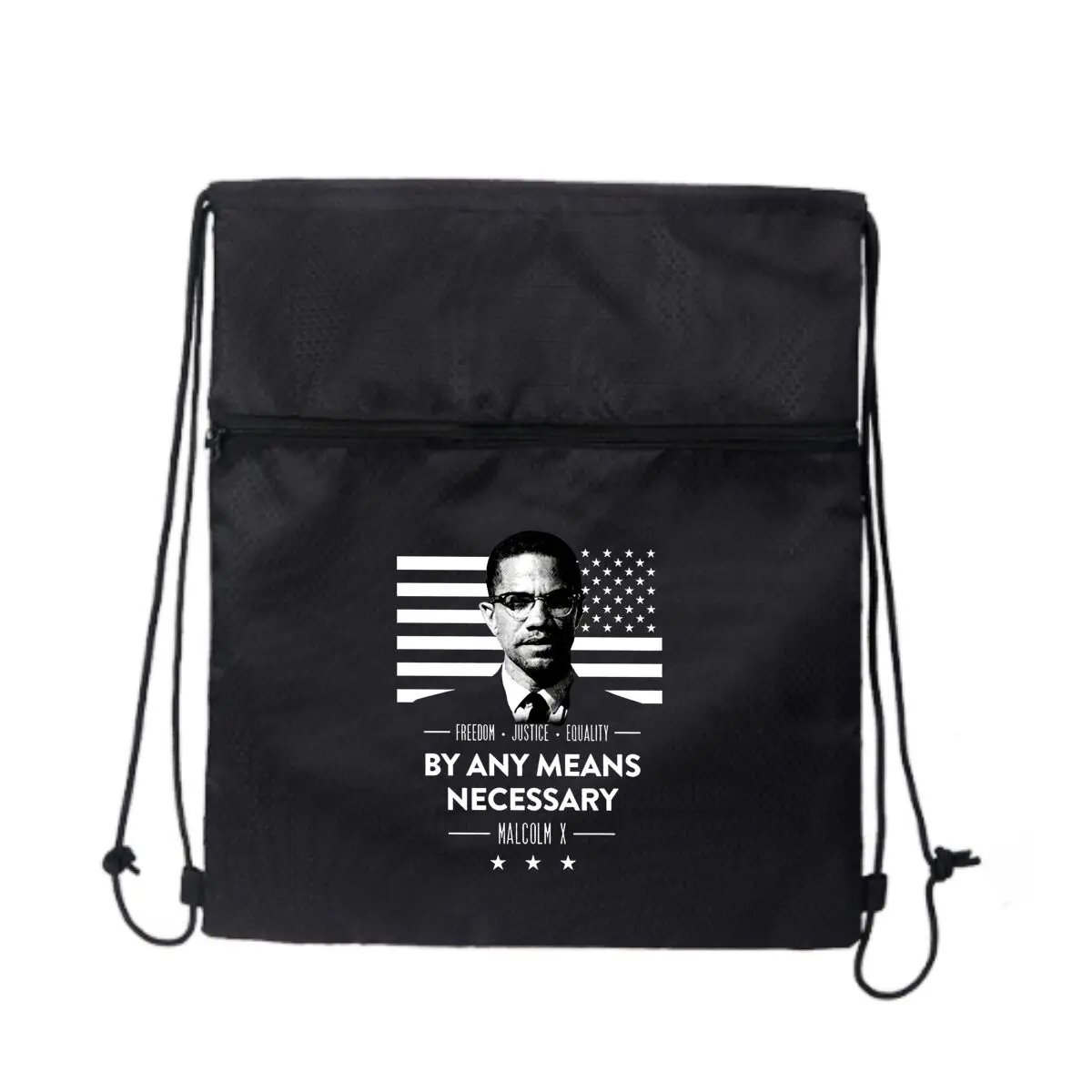 

Malcolm X — стильная спортивная сумка на молнии с тематическим рисунком на шнурке: спортивный дизайн для любителей фитнеса