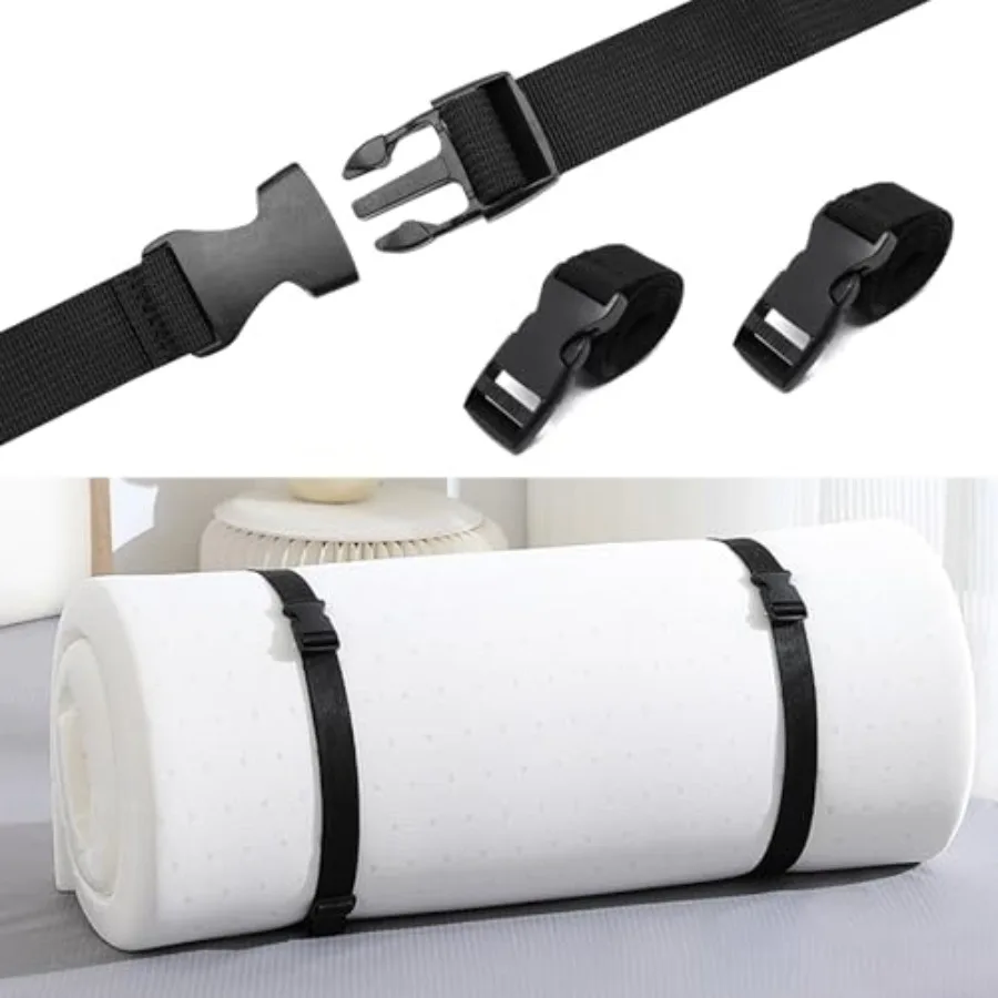 

2 Pcs 78" x 1.2" Mattress Topper Adjustable Memory Foam Packing Straps with Quick-Release Buckles for Moving, Storage, Camping,