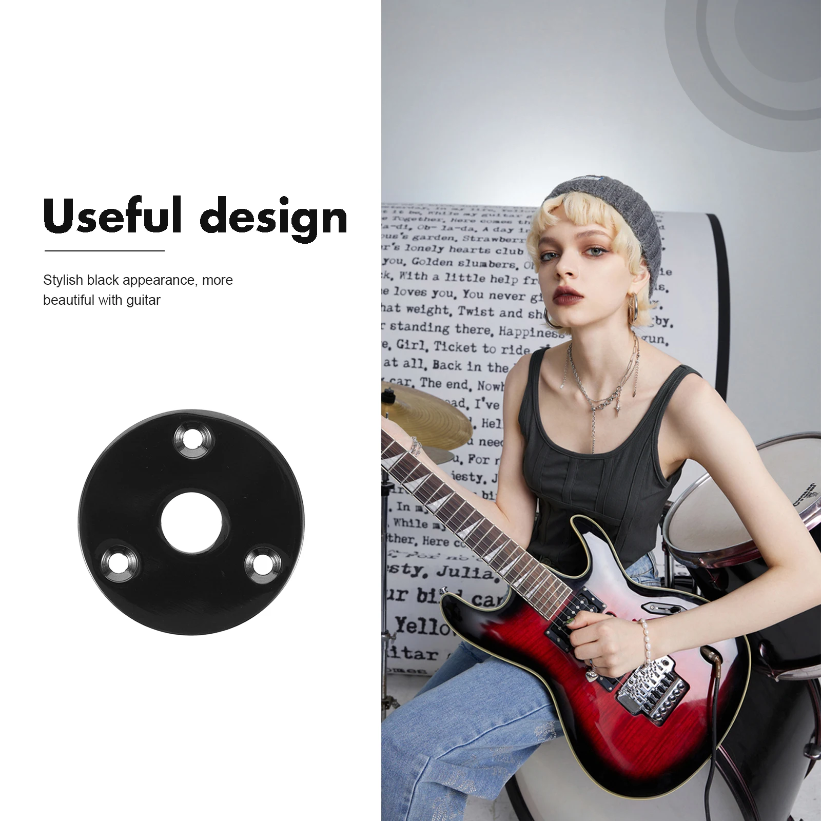 

5pcs Guitar Jack Plate Round Metal Output Input Electric Replacement Parts Tools for Electric Guitars Bass Musical Instruments