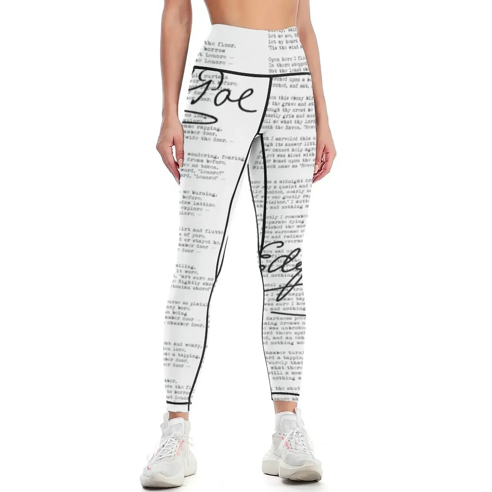 

Nevermore - Black and White Leggings exercise clothing for workout clothes for gym pants fitness set gym Womens Leggings