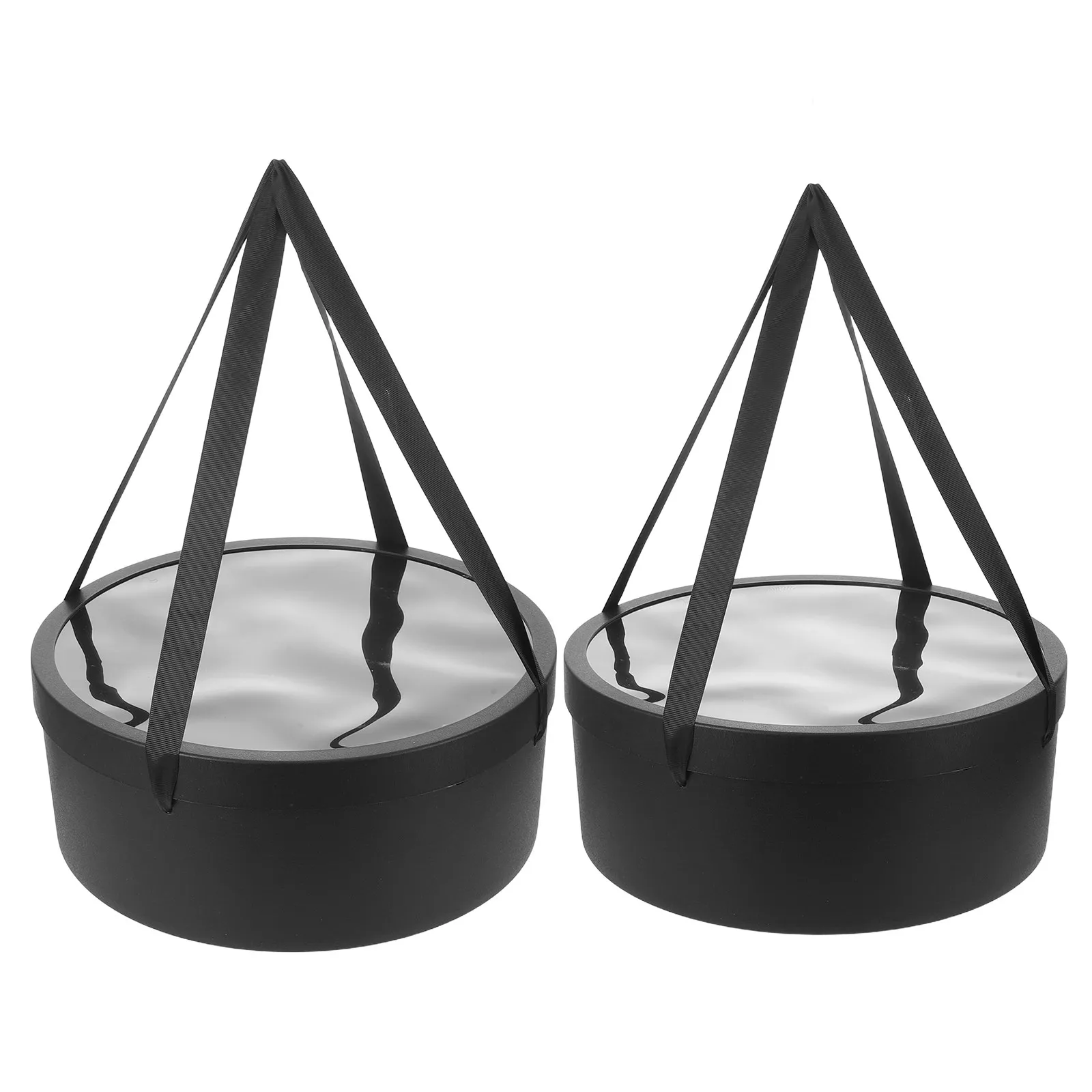 

2 шт. круглых подарочных коробок для фруктов и цветов с длинной ручкой, упаковка для цветочных композиций, коробки для Дня святого Валентина, дня рождения, свадьбы, предложения руки и сердца