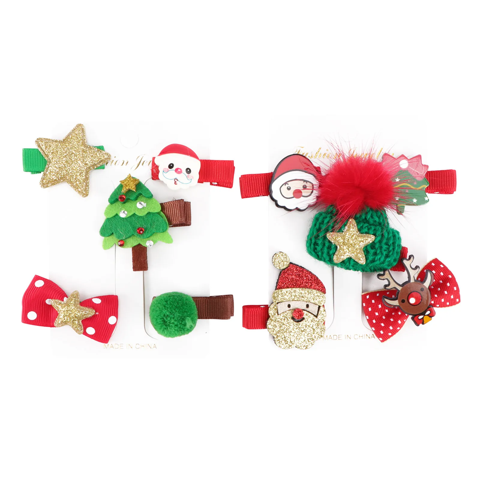

10Pcs Christmas Hair Clips Cute Bell Series Girl Barrette Festive Hairpin for Party Prom Ceremony Daily Wear Baby Hairpin Gift