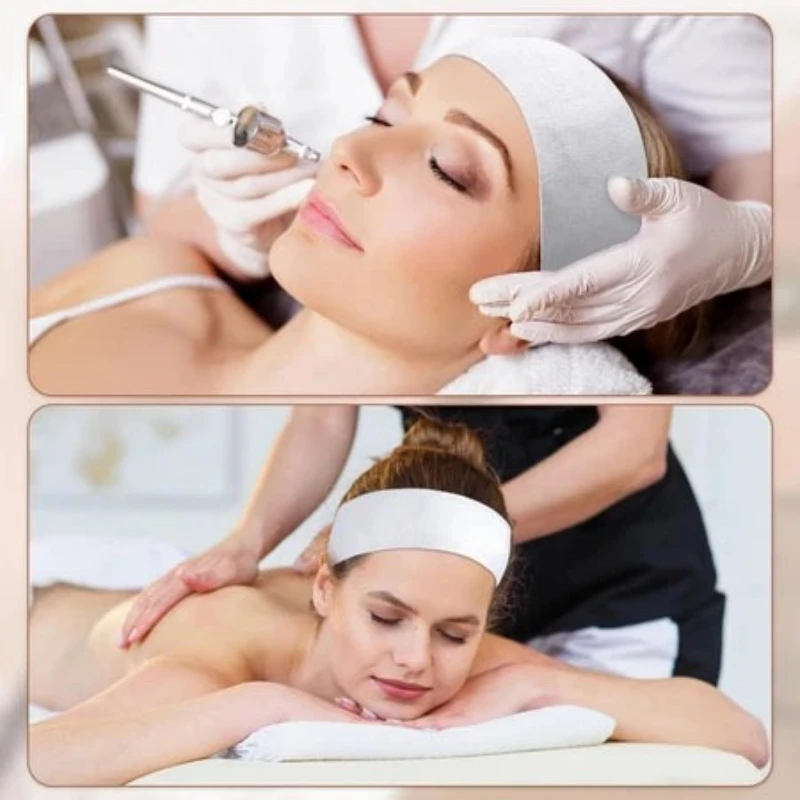 50pcs Disposable Headbands for Facials Spa Stretch Non-Woven Soft Skin Care Hair Bands Women Salons Face Washing Beauty Tools