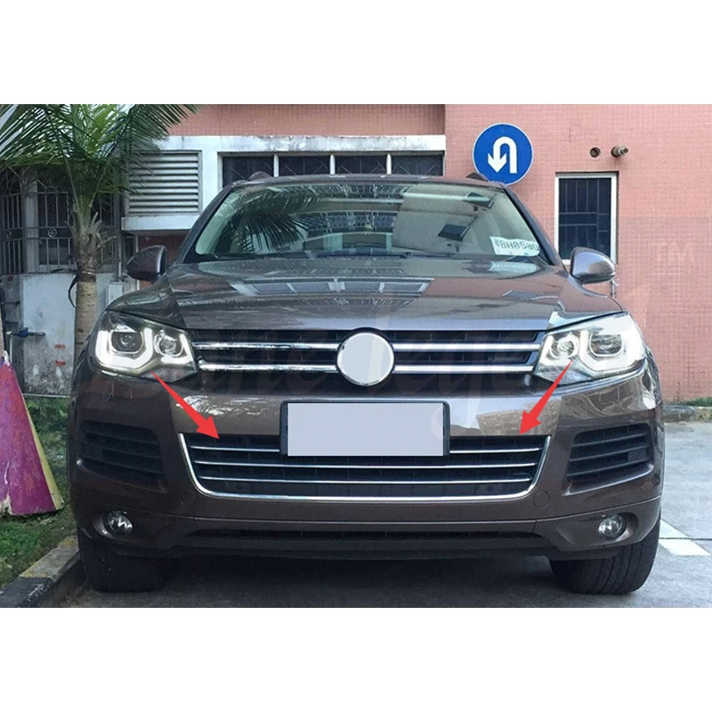 For Volkswagen VW Touareg 2011 2012 2013 2014 High Quality Car Front Bumper Lower Grille Grill Air Intake Grill Chrome Trim