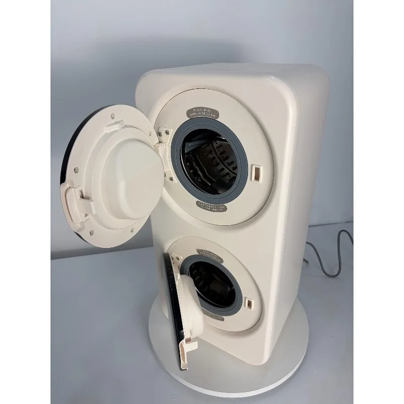 Double barrel partition underwear washing and drying machine, drum type, front entry type