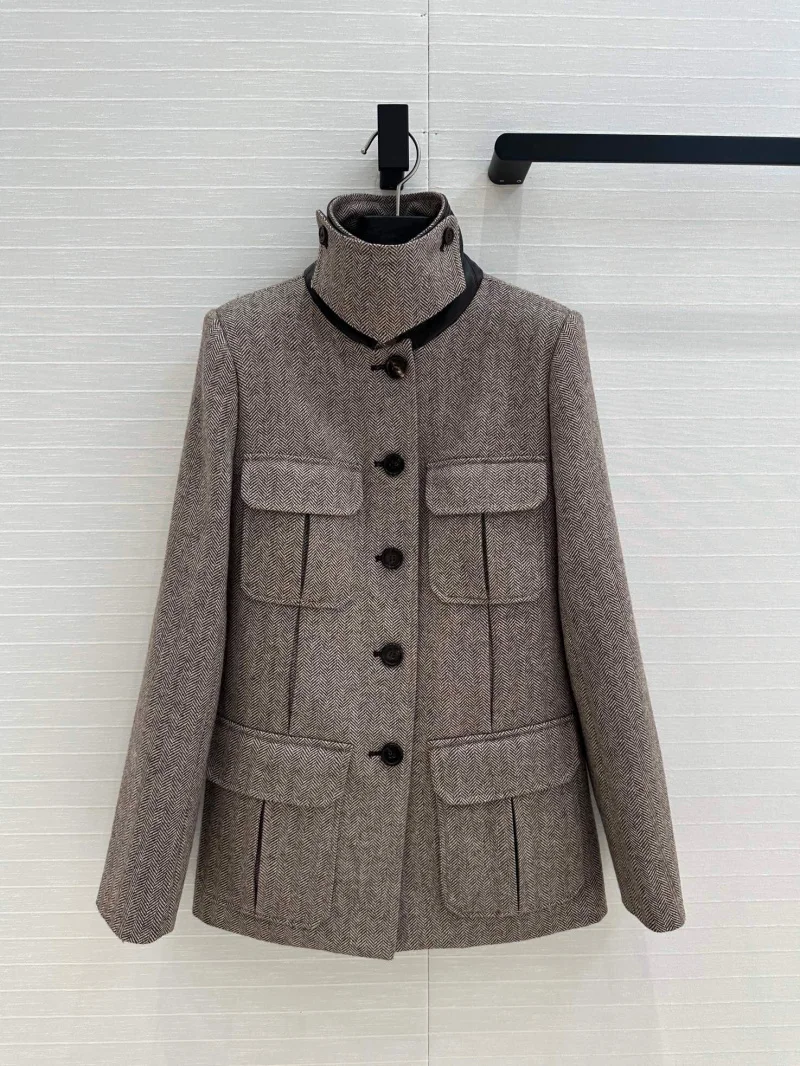 2024 Autumn New Military Style Coat Pocket Decoration Long Sleeve Top High Quality Blended Cotton Women's Coat y2k Sports Jacket