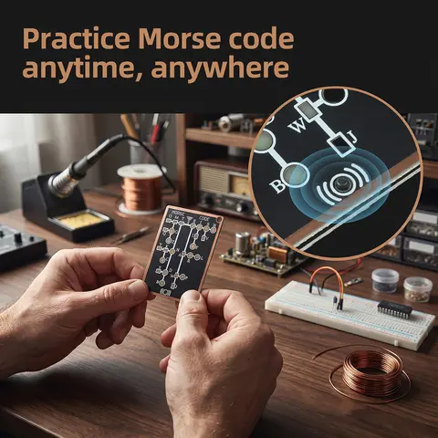 Morse Code Practice Device Training Card With Record Playback Function CW Learning Tool For Radio Telegraph Practice