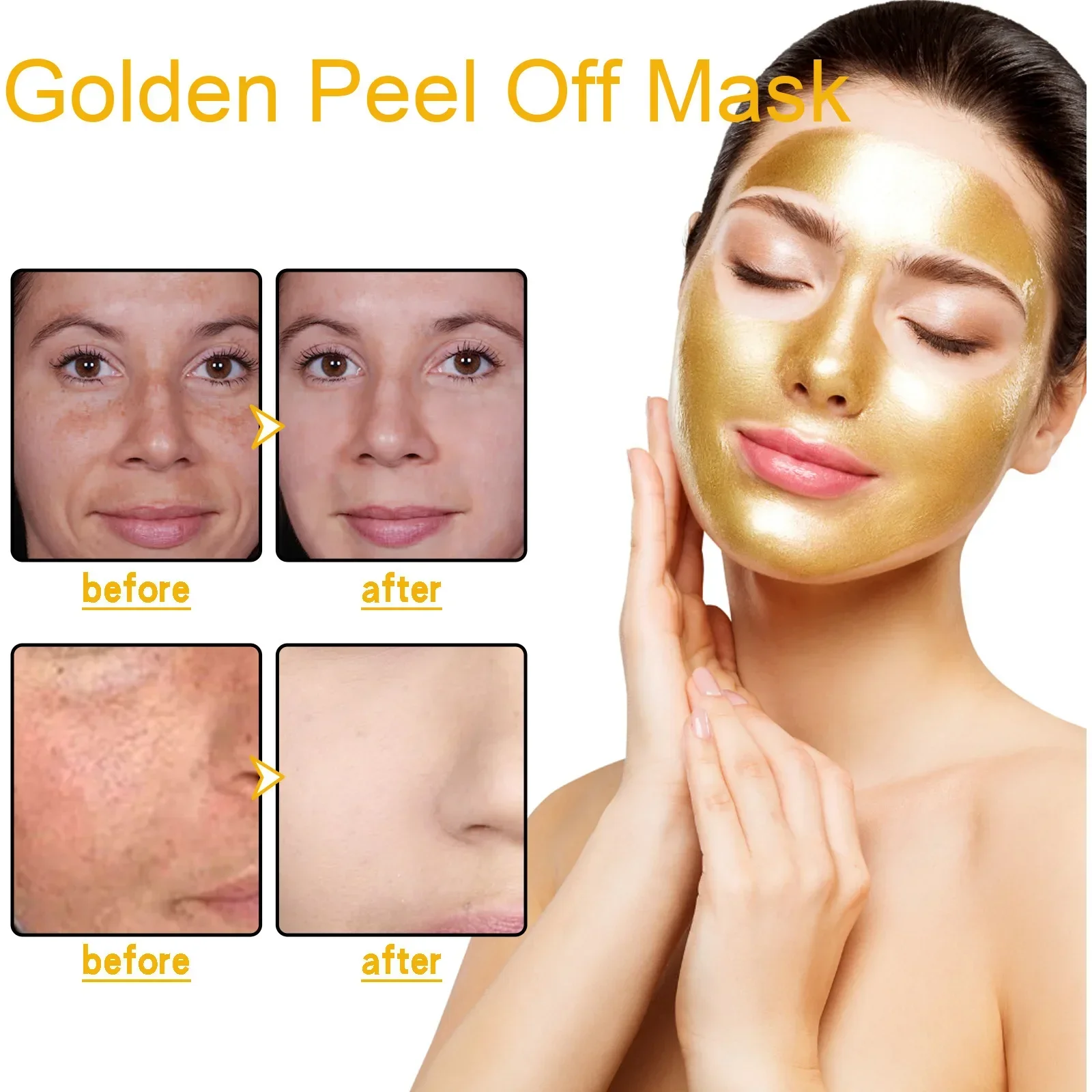 Gold Peel Mask Cleaning Skin Exfoliating Repair Dull Fade Fine Lines Tender Mask Shrinking Pores Refreshing Rejuvenation