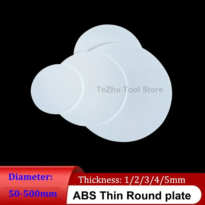 ABS Sheet Diameter 20-300mm Plastic Thin Round Plate Circular Washer White ABS Plastic Sheet Customized Processing