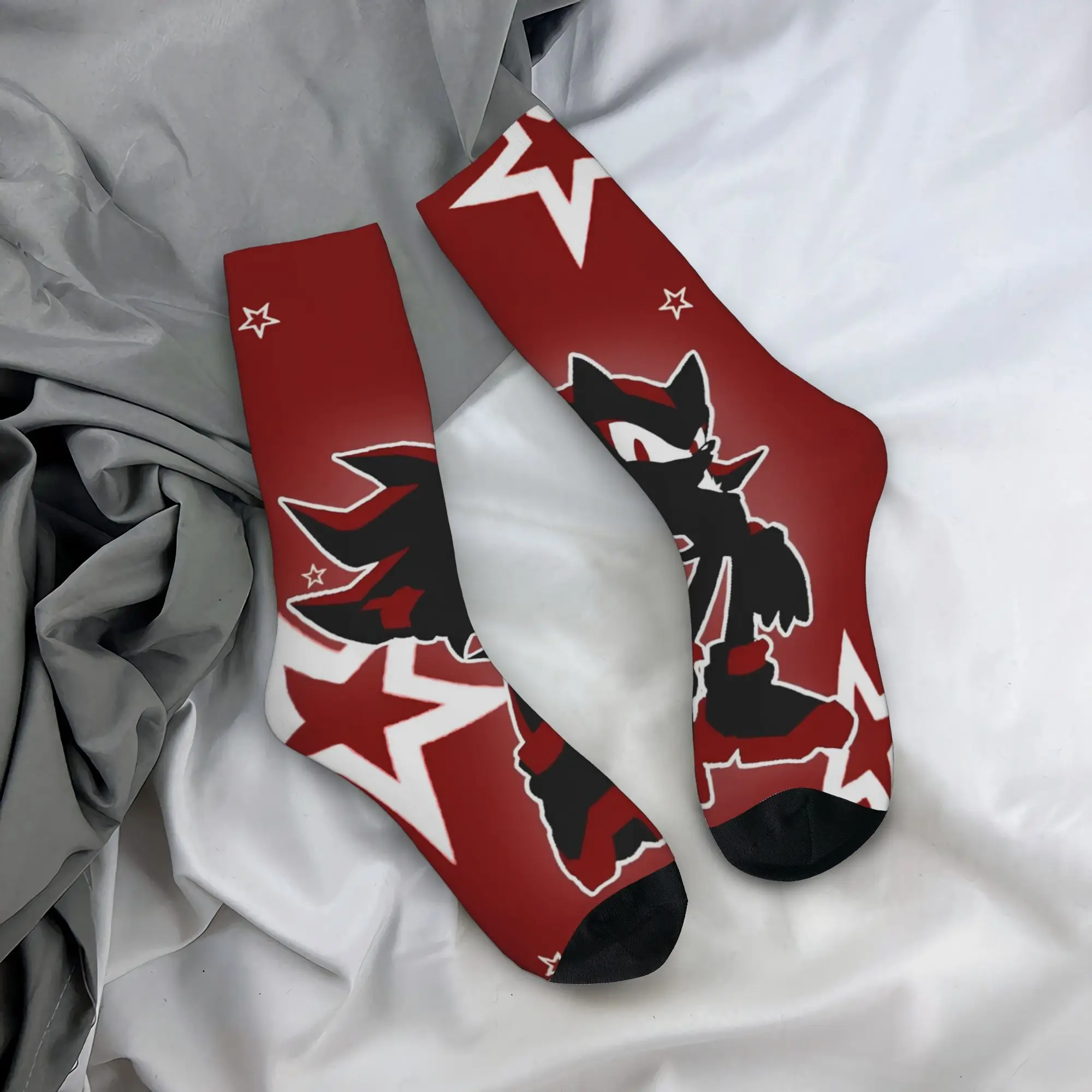 Harajuku S-Shadow The Hedgehogs Basketball Socks Crew Socks for Women Men Breathable