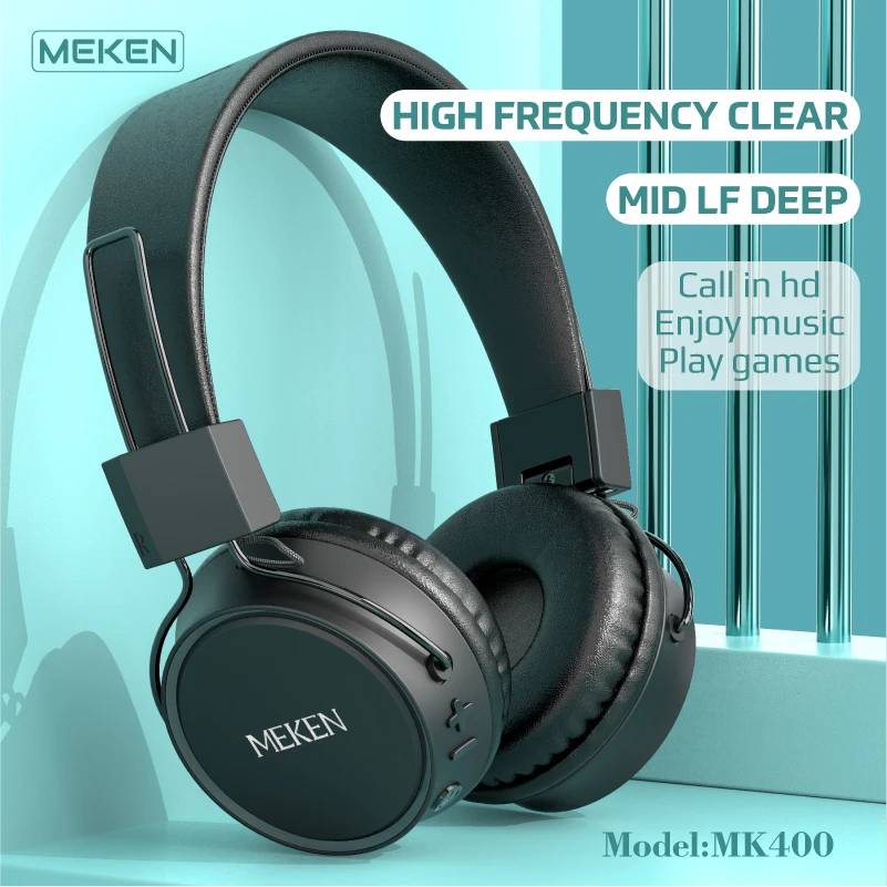Meken Wireless Bluetooth 5.0 Headphones 9D Stereo Sounds Headsets 40mm Driver Over-Ear Foldable Sport Music Gaming Earphones