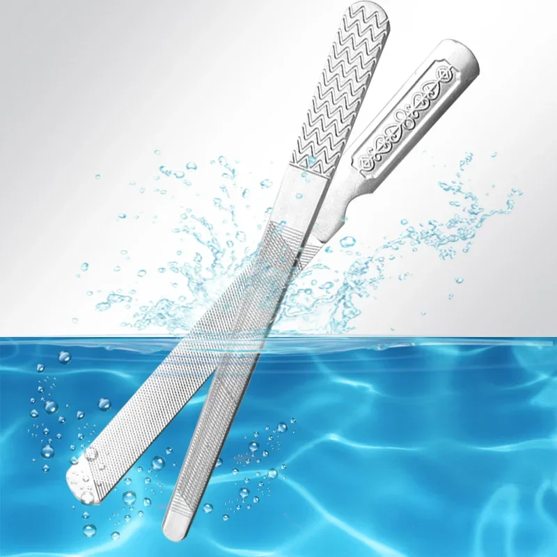 네일 파일 내구성 있는 스테인리스 스틸 전문가용 양면 네일 샌딩 그라인딩 버퍼 매니큐어 페디큐어 스크럽 네일 아트 도구