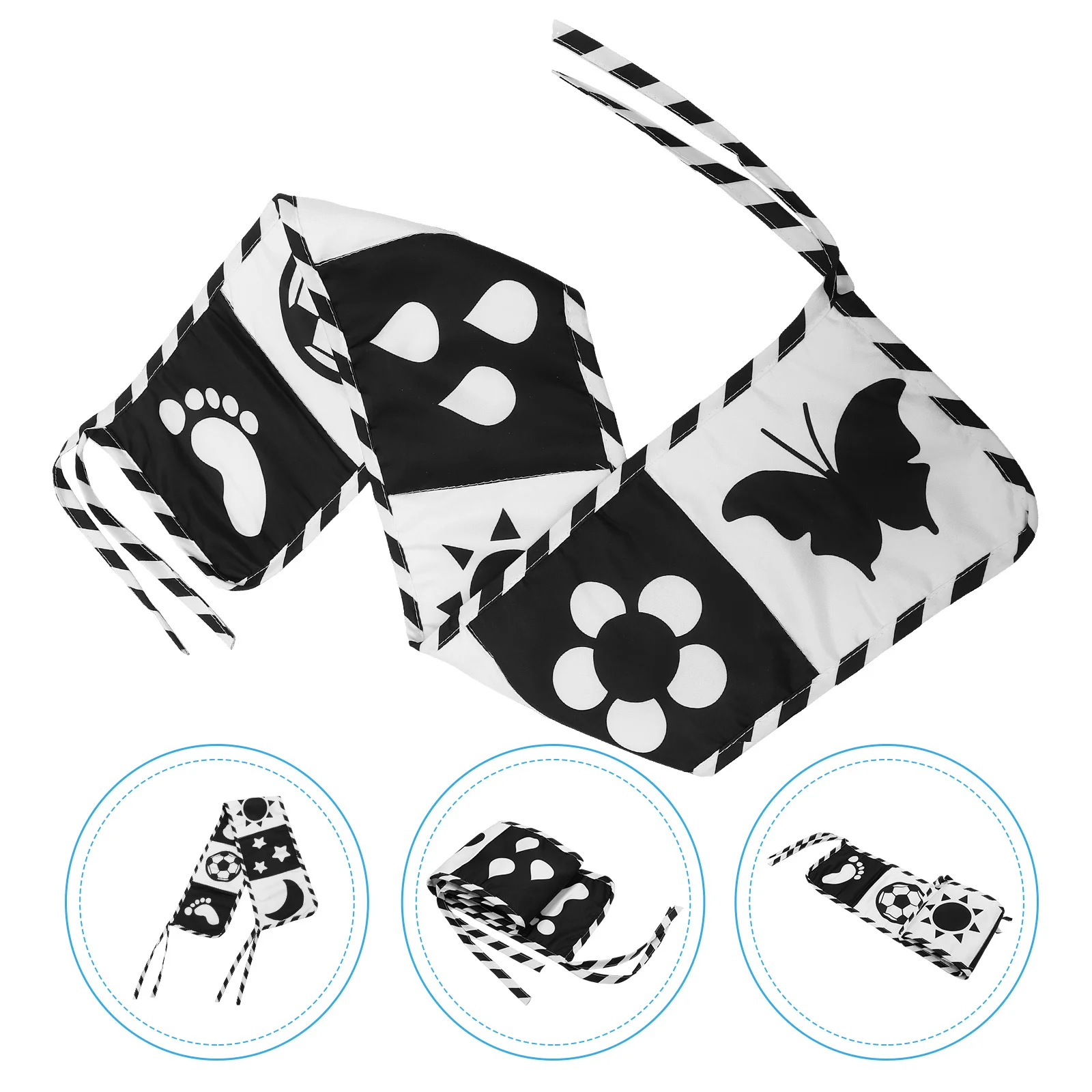 Libro di stoffa 3D per neonati Libro per bambini increspato sensoriale Educazione precoce Neonato Stimolazione visiva Sviluppo neonato