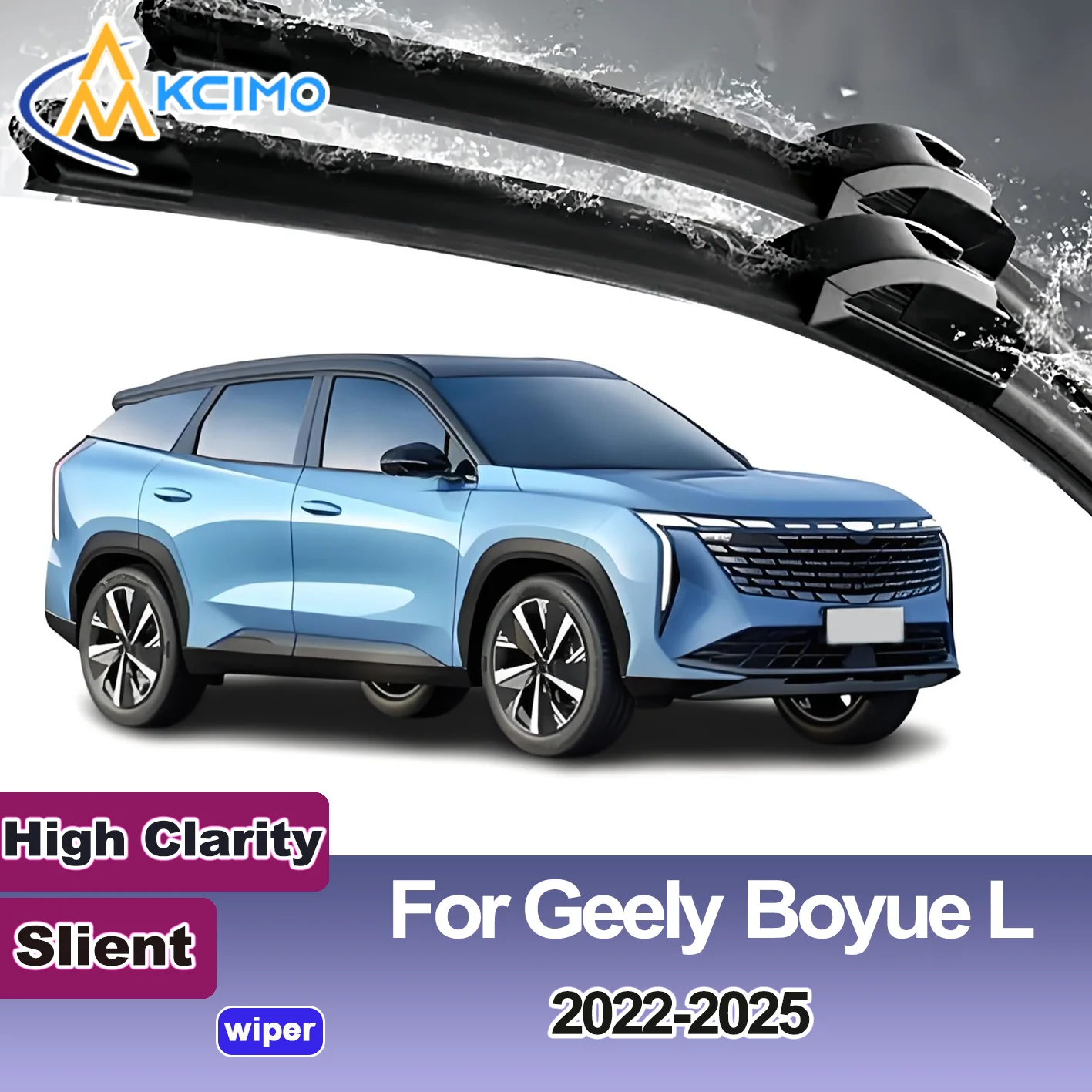 

KCIMO 2PCS New Front Windshield Wiper Blade for Geely Boyue L FX11 2022-2025 Geely Starray Geely Atlas (Russia) Front Windshield