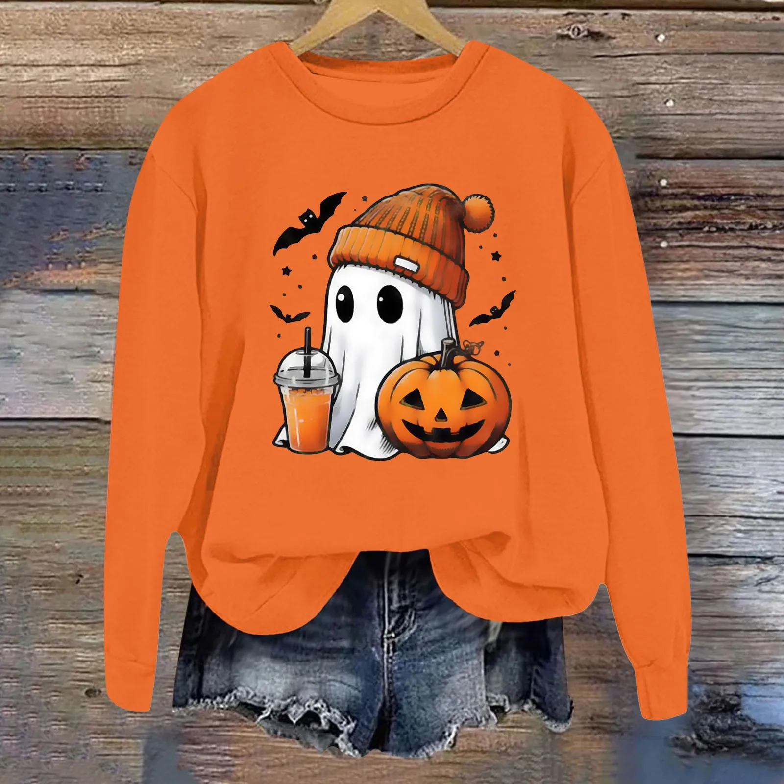 

Ghost Ice Coffee Graphic Sweatshirt Hoodie Women Halloween Ghost Coffee Lover Gift Hoodies Pumpkin Halloween Party Sweatshirts