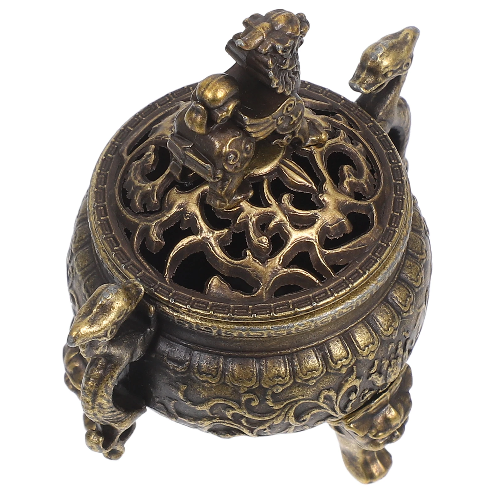 

Kirin Incense Burner Copper Feng Shui Mini Round Censer Aromatherapy Elegant Design Floral Carvings Material Versatile