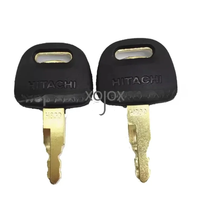 XOJOX 2pcs Grab BU0028 H800 For Hitachi zax ex200 210 60 70 120 Excavator Ignition Key Door Lock key chain F0002