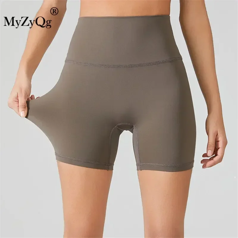 MyZyQg Women Yoga Leggings Shorts High Waist Peach Butt Lift Fitness Running Sports Tight Five-point Pants